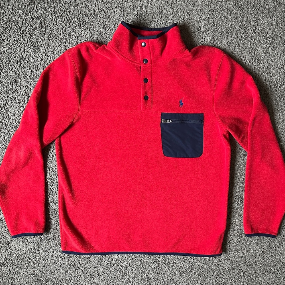 Polo Ralph Lauren Fleece Snap Pullover – Red